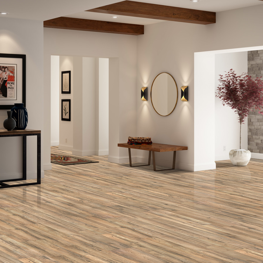 Style Selections Tavern Oak 7 59 In W X 4 23 Ft L Embossed Wood Plank Laminate Flooring Lowe S Canada