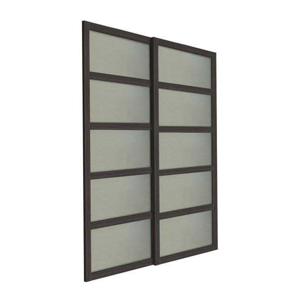 Bali 72 In X 80 2 Panel Frosted, Smoked Glass Sliding Wardrobe Doors