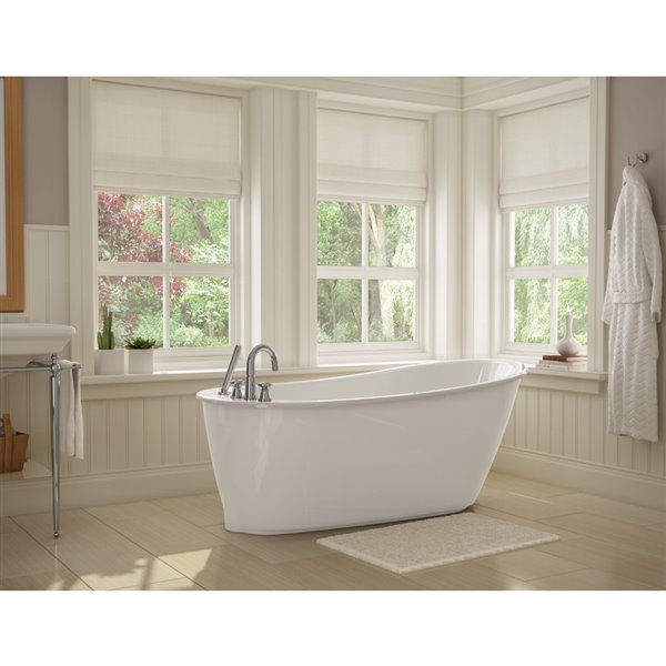 Maax 60 In X 32 White Oval Rectangle, Stand Alone Bathtubs With Jets