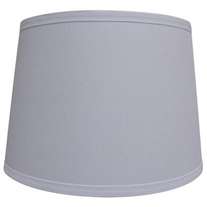 White Fabric Drum Lamp Shade, 9 Inch Wide Lamp Shade