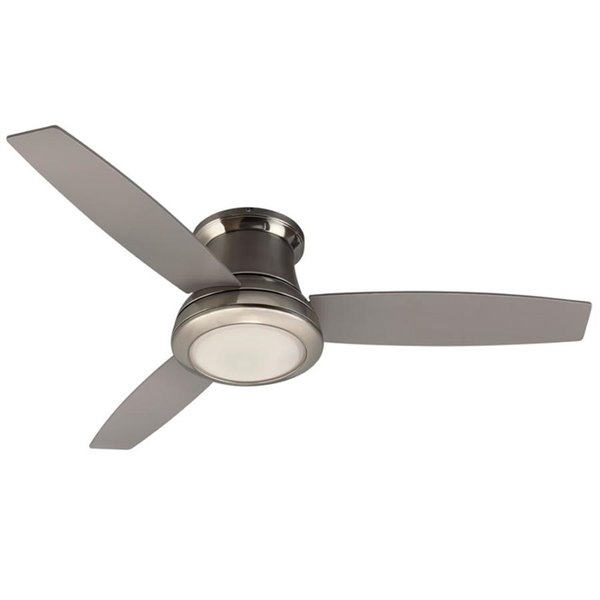 Harbor Breeze 52 In Brushed Nickel Incandescent Indoor Residential Flush Mount Ceiling Fan With Light Kit Included And Remote Control 3 Blade Lowe S Canada - Nautical Sail Ceiling Fan With Light