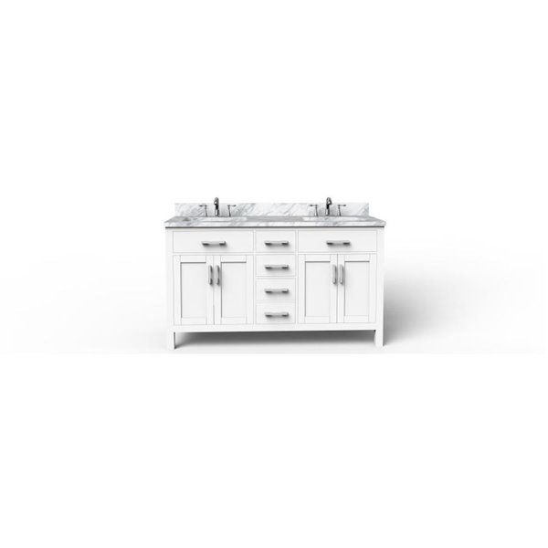 Banodesign Caru 60 In Double Sink White, 60 Double Sink Vanity Canada