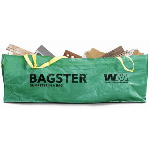 Bagster 3CUYD Dumpster in a Bag Holds up to 3,300 lb Green # 0 1 Bag per Pack 