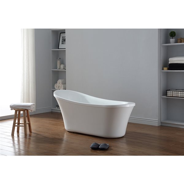 White Acrylic Oval Freestanding Bathtub, Freestanding Bathtubs Canada