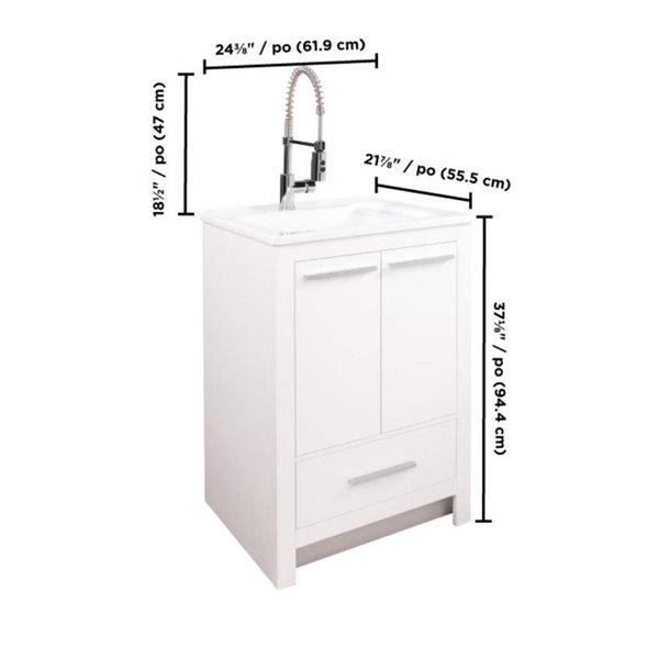 25 In Laundry Vanity Combo W 12, Laundry Sink Cabinet Combo