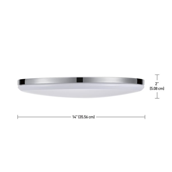 Globe Electric 14 In W Chrome Integrated Led Flush Mount Light Energy Star Lowe S Canada - Globe Electric Led Ceiling Light