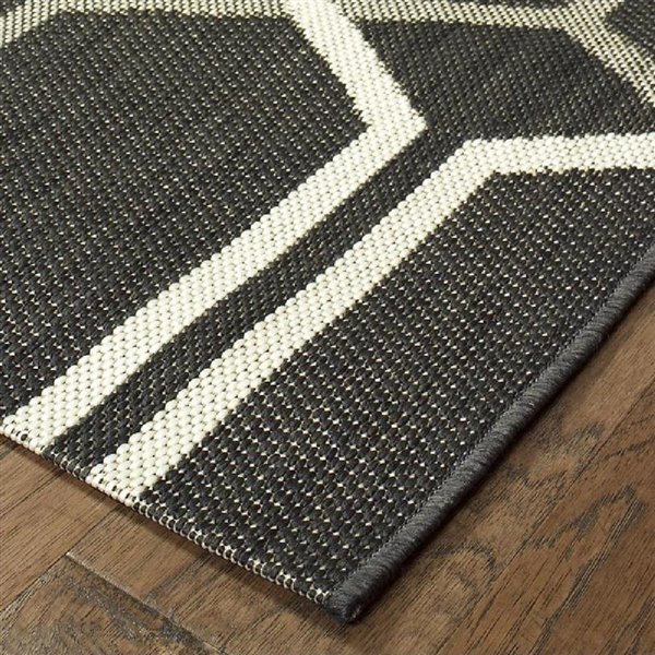 10 Ft Grey Geometric Outdoor Area Rug, Outdoor Rugs For Patios Clearance