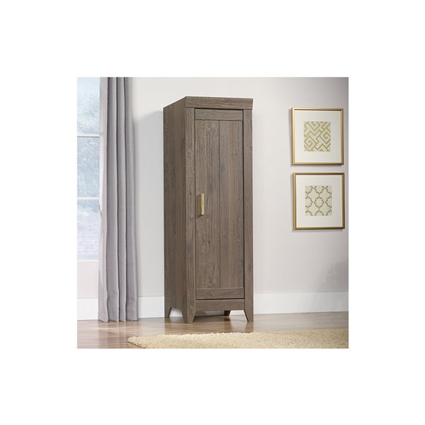Sauder Fossil Oak Narrow Storage, Narrow Storage Cabinets With Doors And Shelves