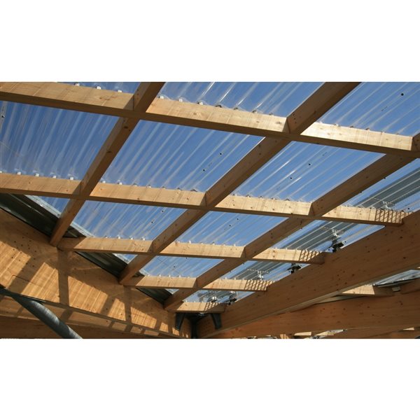 Polycarb 26 In X 12 Ft Translucent, Corrugated Polycarbonate Roof Panel