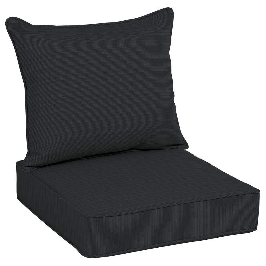 Allen Roth 2 Piece Black Anthacite Premium Olefin Deep Seat Patio Cushion Lowe S Canada