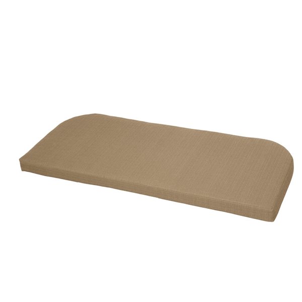 Tan Polyester Patio Settee Cushion, Outdoor Settee Cushion