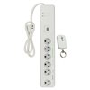 Woods 5 ft. 6-Outlet 1080-Joule Surge Protector Power Strip with Remote Control and Safety Covers