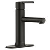 MOEN Arlys Matte Black 1-Handle Single Hole 4-in Centerset WaterSense Bathroom Sink Faucet with Drain