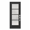 JELD-WEN Full-Lite Steel Entry Door - Frosted Glass - 32-in x 80-in - Righthand - Black Outside/White Inside