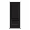 JELD-WEN Black Exterior White Interior Steel Painted Entry Door (Common: 32.0x 80.0; Actual: 33.6875-in 81.75-in)