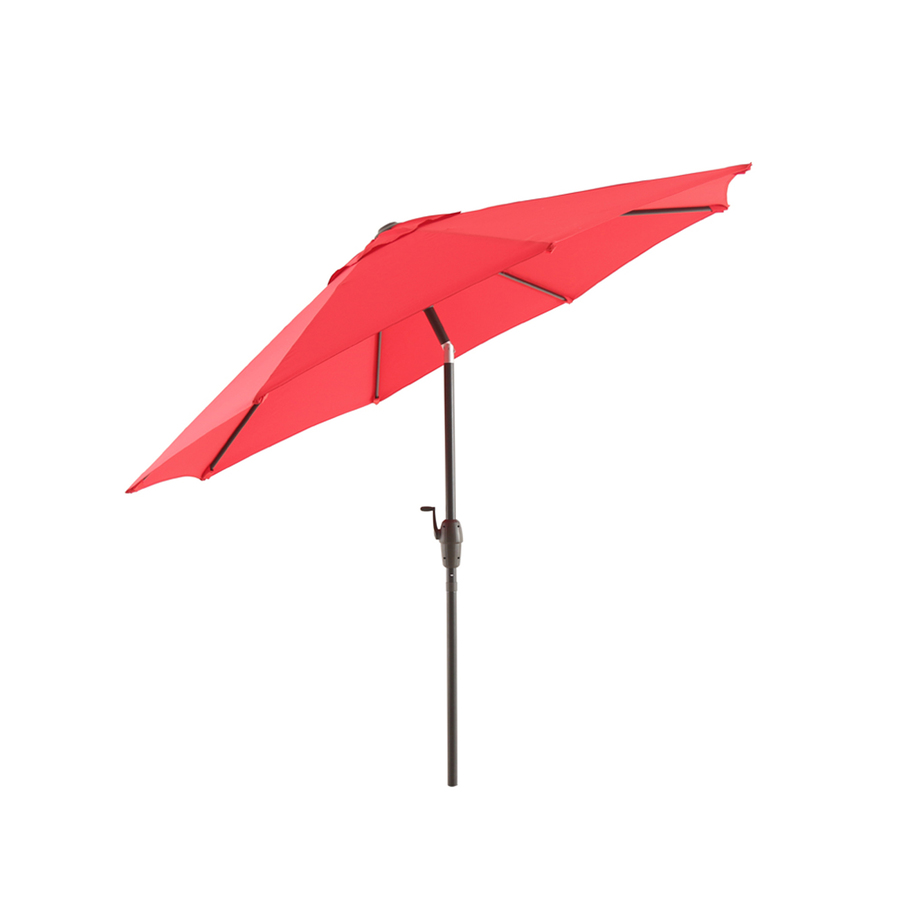 Style Selections Tiltable Umbrella - Aluminum and Red Olefin - 9-ft