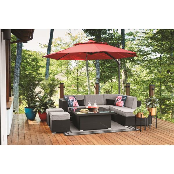 Style Selections 11 Ft Round Offset, Patio Umbrella Led Lights Canada