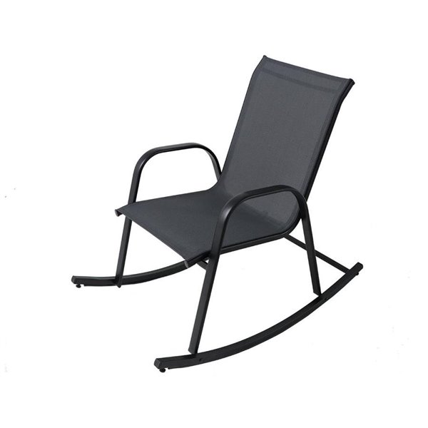 Style Selections Rocking Patio Chair Powder Coated Steel Frame Charcoal Grey Lowe S Canada - Patio Furniture Rocking Chairs