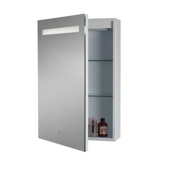 Moorefield Led Series 19 6 In X 27 5, Recessed Medicine Cabinet With Mirror And Led Lights