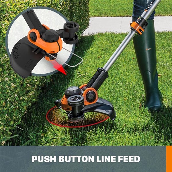 WORX WG163.2 20V PowerShare 12 Cordless String Trimmer & Edger 1 Battery and Charger Included 