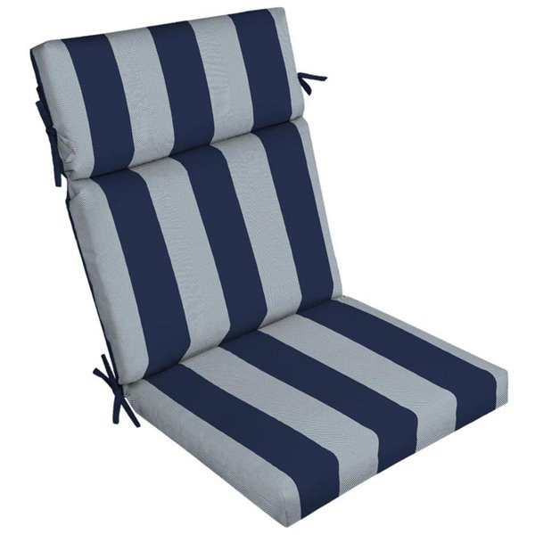 Blue Cabana Stripe Seaport High Back, Outdoor Bench Seat Cushions Canada