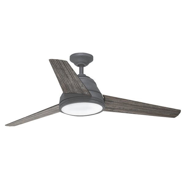 Kichler 52 In Distressed Gray Led, Outdoor Ceiling Fan With Light And Remote Canada