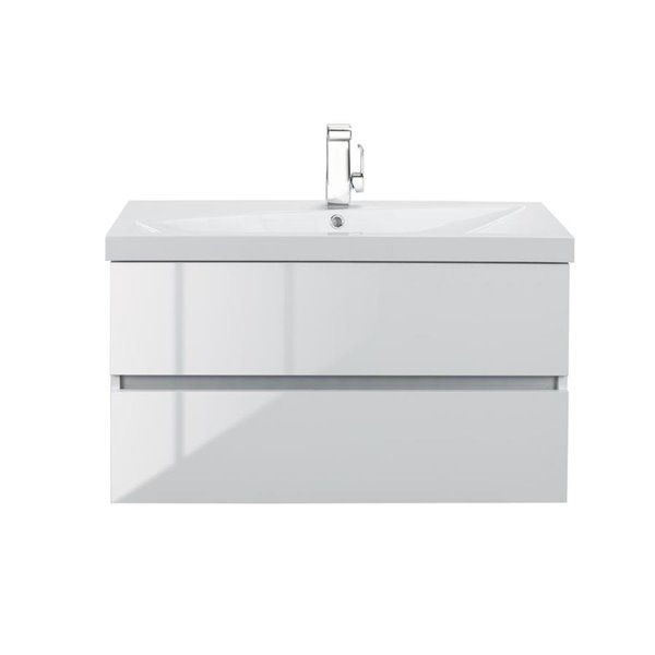 Cutler Kitchen Bath Sangallo 36 In Single Sink White Bathroom Vanity With Cultured Marble Top Lowe S Canada - 36 In White Single Sink Bathroom Vanity With Cultured Marble Top