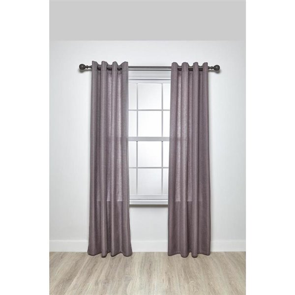Pewter Wood Curved Curtain Rod, Curved Window Curtain Rod Canada
