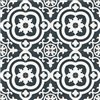 DELLA TORRE 8-in x 8-in Cementina Black and White Ceramic Floor and Wall Tile