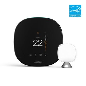 ecobee SmartThermostat with Voice Control Black Smart Thermostat (Wi-Fi Compatible)