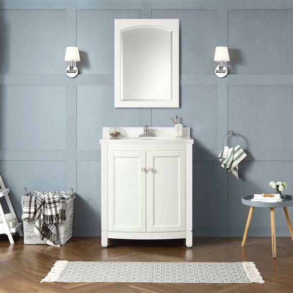 Ove Decors Royal York White Vanity With, 30 Bathroom Vanity With Top Canada