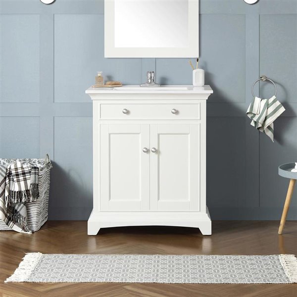 Ove Decors Chandler White Vanity With, 30 Bathroom Vanity With Top Canada