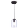 Canarm 1 Light Montebelllo Pendant, Oil Rubbed Bronze Finish, Clear Glass, Rod Mount, 2x6 in and 3x12 in Down Rods Included, 1 x 100W Type A Bulb (Not Included)