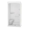 MAAX Camelia White Acrylic Alcove Shower Wall Kit with Left Seat and Centre Drain