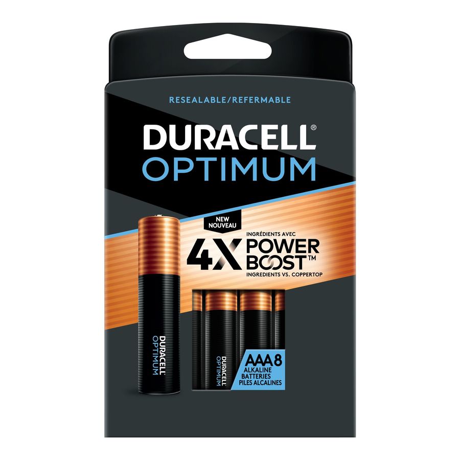 Duracell Optimum 1.5V Alkaline AAA Batteries Resealable Package Convenient 