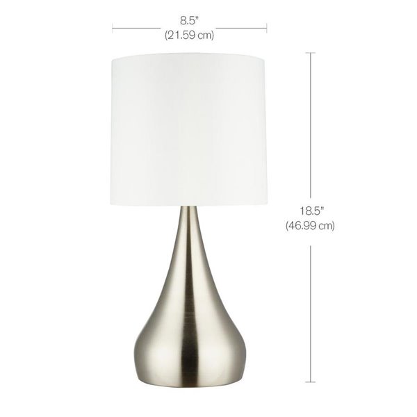 White Shade Teardrop Table Lamp, Catalina Touch Table Lamps