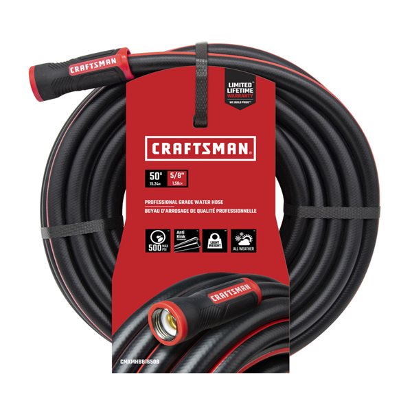 Craftsman 5/8-in x 50-ft Premium-Duty Rubber Red Hose 