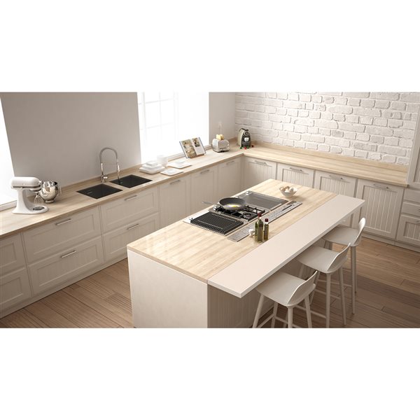 Leadvision Rubber Wood Counter Top 25 5, 72 Inch Kitchen Countertop With Sink