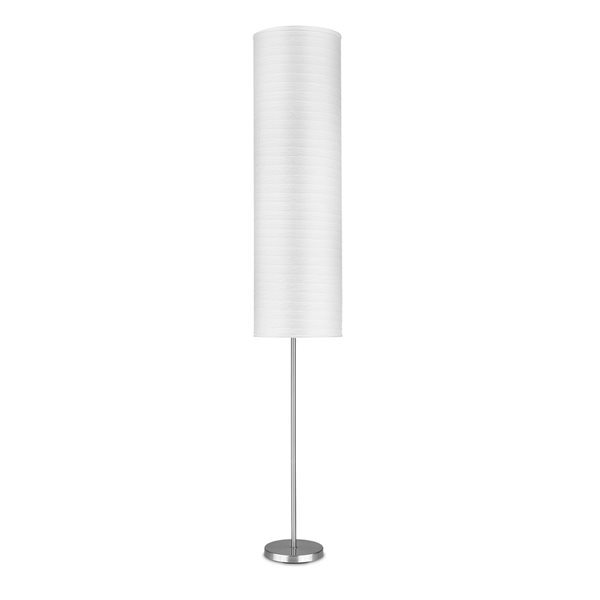 H Brushed Nickel Floor Lamp With White, Rice Paper Floor Lamp Shade