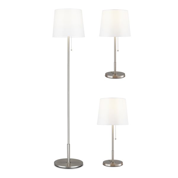 Linen Shades, Combo Floor Lamp Set