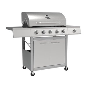 Grill Chef 5 Burner with Side Burner Liquid Propane Gas Grill- Stainless Steel