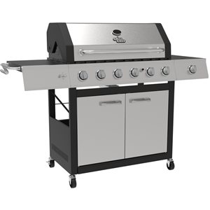 Grill Chef 6 Burner with Side Burner Liquid Propane Gas Grill- Stainless