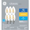GE Soft White 60W Replacement LED Clear Blunt Tip Candelabra Base BC Bulbs - 6-Pack