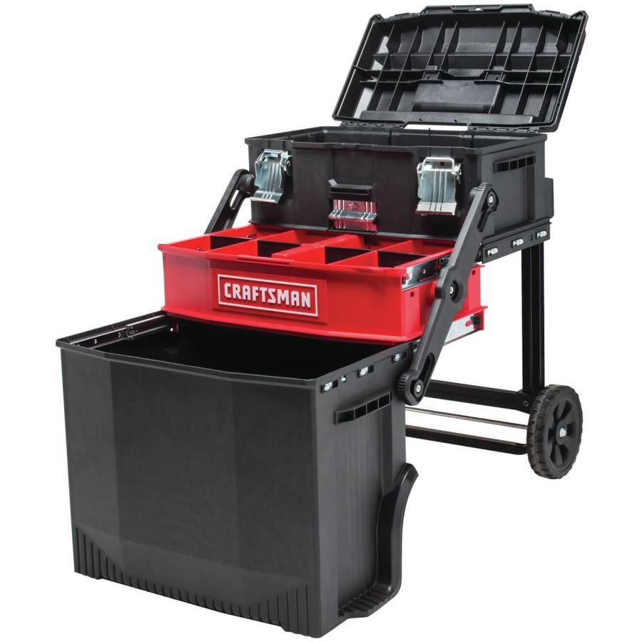 24in Rolling Tool Box with Wheels Craftsman Heavy Essential Workshop Storage USA 
